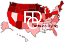 Facts on Dying logo - picture of US map with F O D in the center